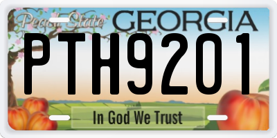 GA license plate PTH9201