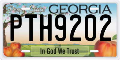 GA license plate PTH9202