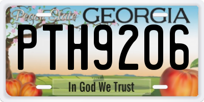 GA license plate PTH9206