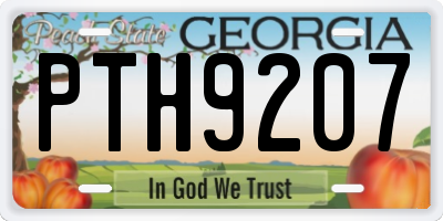 GA license plate PTH9207