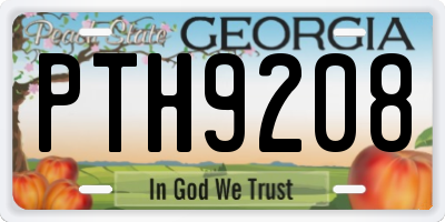 GA license plate PTH9208