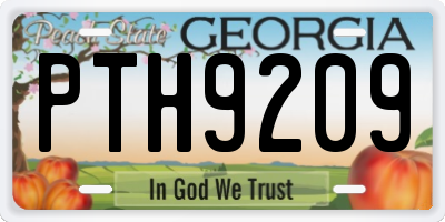 GA license plate PTH9209