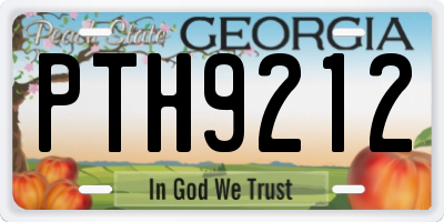 GA license plate PTH9212