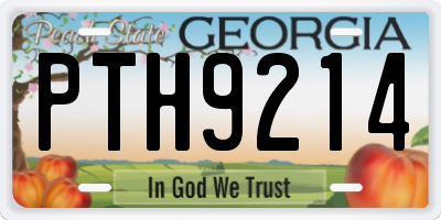 GA license plate PTH9214