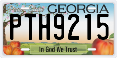 GA license plate PTH9215