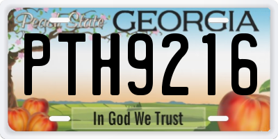 GA license plate PTH9216