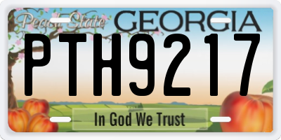 GA license plate PTH9217