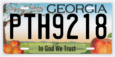 GA license plate PTH9218