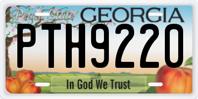 GA license plate PTH9220