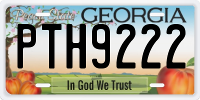 GA license plate PTH9222