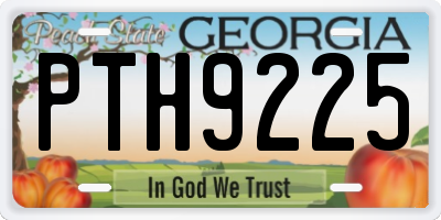 GA license plate PTH9225