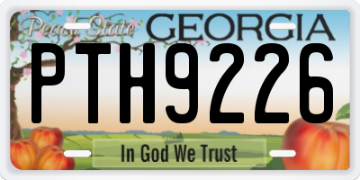 GA license plate PTH9226