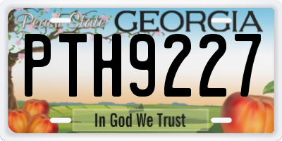 GA license plate PTH9227