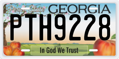 GA license plate PTH9228