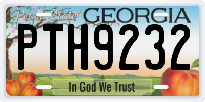 GA license plate PTH9232