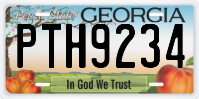 GA license plate PTH9234