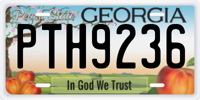 GA license plate PTH9236