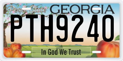 GA license plate PTH9240