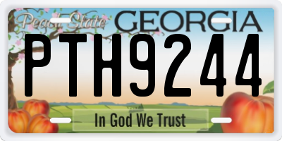 GA license plate PTH9244