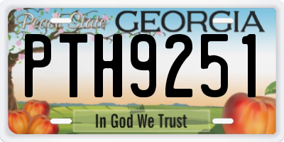 GA license plate PTH9251