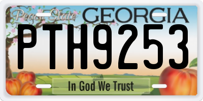 GA license plate PTH9253