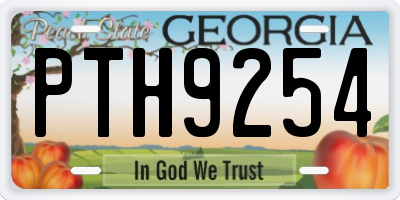 GA license plate PTH9254