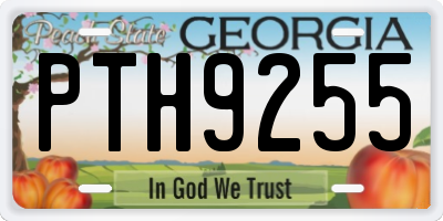 GA license plate PTH9255