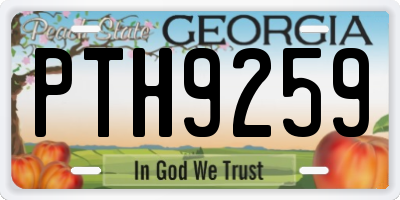 GA license plate PTH9259