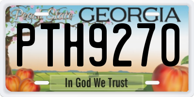 GA license plate PTH9270