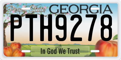 GA license plate PTH9278