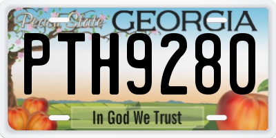 GA license plate PTH9280