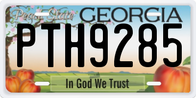 GA license plate PTH9285