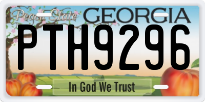 GA license plate PTH9296