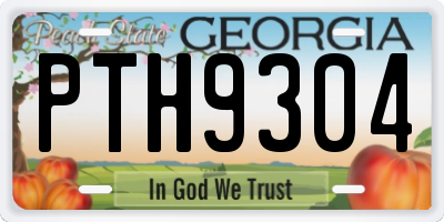 GA license plate PTH9304