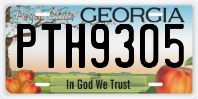 GA license plate PTH9305