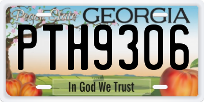 GA license plate PTH9306