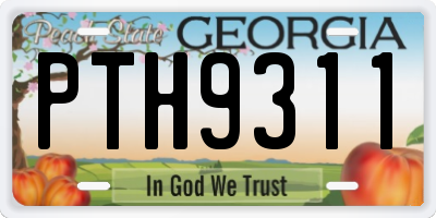 GA license plate PTH9311
