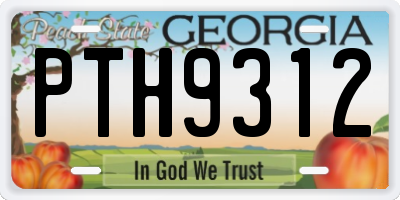 GA license plate PTH9312