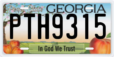 GA license plate PTH9315