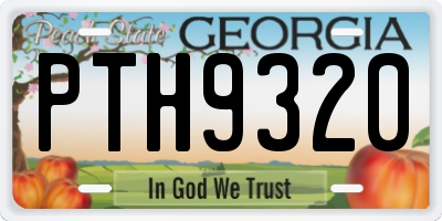 GA license plate PTH9320