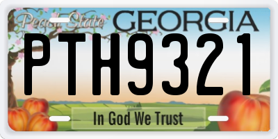 GA license plate PTH9321