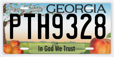 GA license plate PTH9328