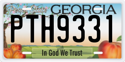 GA license plate PTH9331