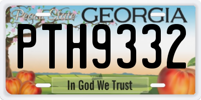 GA license plate PTH9332