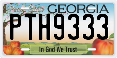GA license plate PTH9333