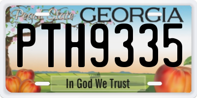 GA license plate PTH9335