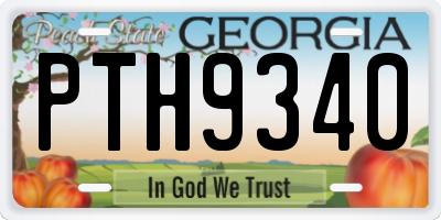 GA license plate PTH9340