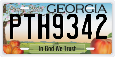 GA license plate PTH9342