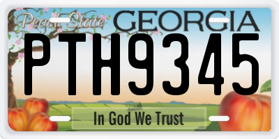 GA license plate PTH9345