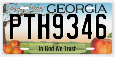 GA license plate PTH9346